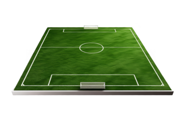 3D Rendered Realistic Soccer Field Illustration on a Transparent Background