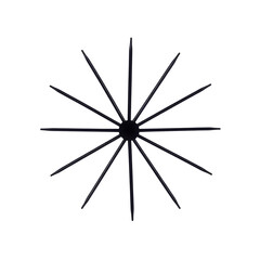 Abstract Black Star Shape Isolated On Transparent Background Illustration Design