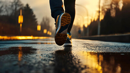 People walking on the street, the background has a soft glow, creating a calm yet inspiring atmosphere.