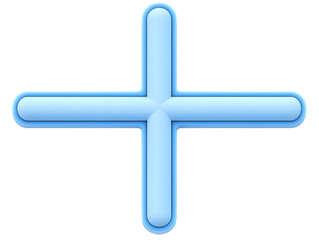 Obraz premium Abstract 3D Illustration of a Blue Plus Sign with Transparent Background