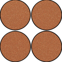 Abstract Illustration Of Four Copper Glitter Circles On Transparent Background