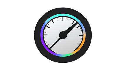 Abstract Gauge Illustration With Colorful Gradient and Black Background