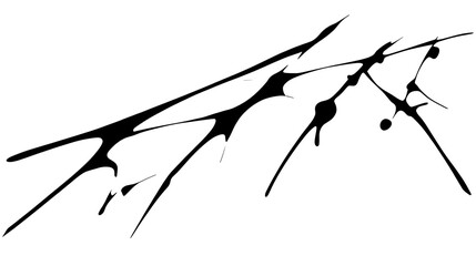 Abstract Illustration Of White Lines With Dots On Black Transparent Background