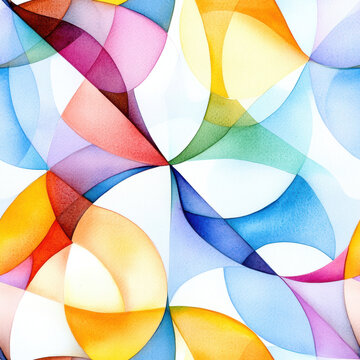 Vibrant seamless pattern featuring colorful abstract shapes that create harmonious visual experience