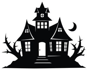Haunted house isolated on white background