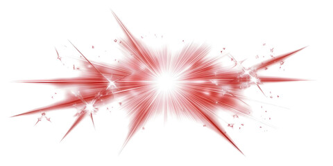 Abstract Red Burst Illustration With White Light Flare And Transparent Background