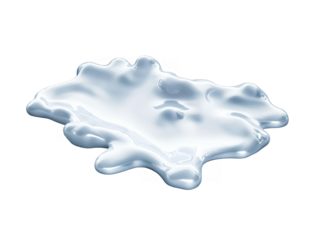 Abstract Blue Blob Shape with Smooth Liquid Texture on Transparent Background