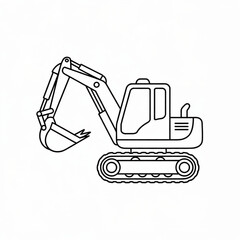 Naklejka premium Excavator detailed outline for construction machinery heavy equipment illustrations and building site vector 