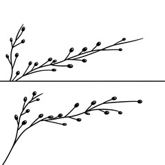 Abstract Branch Silhouette On Transparent Background Illustration