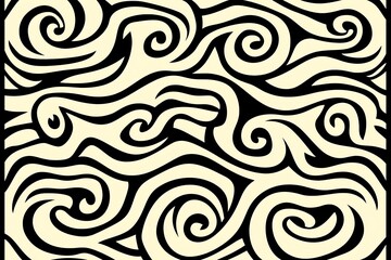 Seamless vector pattern featuring swirling strokes for decorative purpose