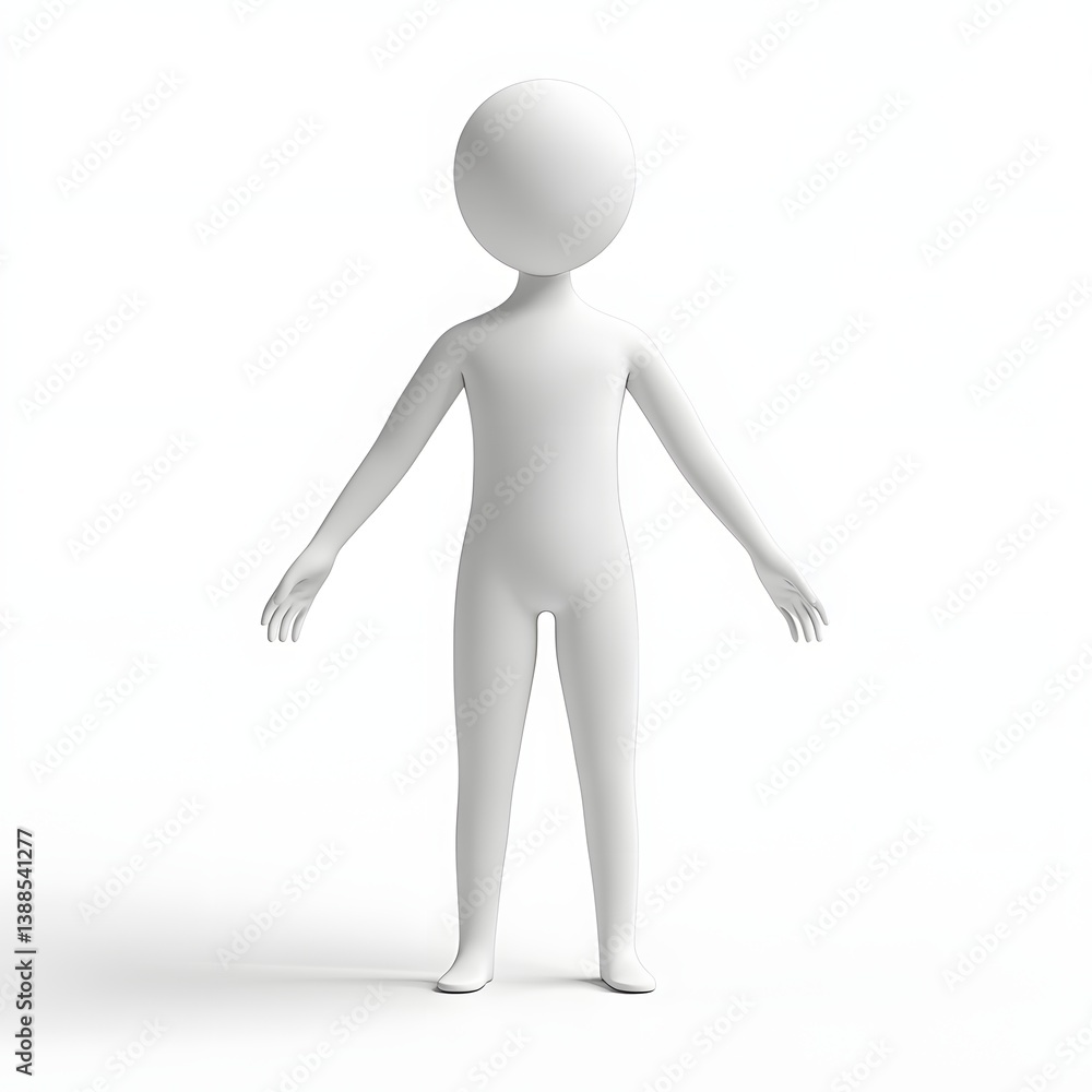 Poster a simple 3d render of a white humanoid figure standing against a white background. fruit isolated on