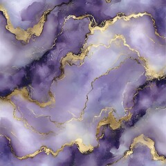 Abstract Purple and Gold Marble Texture Background