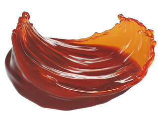 Abstract Illustration of Orange and Brown Paint Splash on Transparent Background