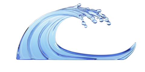 Abstract Illustration Of Blue Water Wave Isolated On Transparent Background
