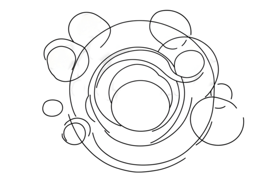 Abstract Isolated Black And White Circle Shape Design On Transparent Background