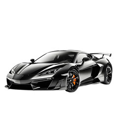 Black Sports Car: Luxury Vehicle Image isolated on transparent background
