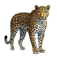 Obraz premium A realistic illustration of a leopard showcasing its distinctive coat and features.