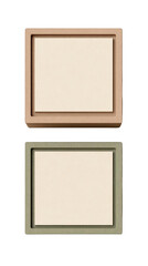 Fototapeta premium Abstract Two Square Frames With Textured Surface on Transparent Background