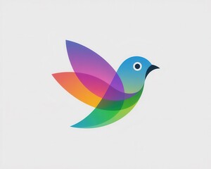 Abstract, Colorful Bird Design Illustration with a Clean, Minimalist Style