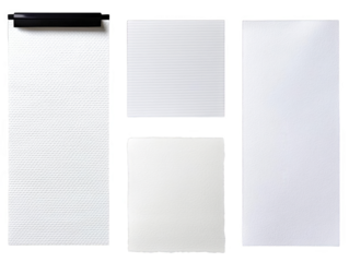 Detailed White Paper Textures Isolated On Black Background Illustration