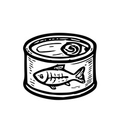 Canned Fish Hand Drawn Illustration