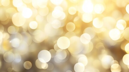 Fototapeta premium Warm cream and golden tones blend in a soft bokeh gradient, evoking a serene and celebratory atmosphere. 