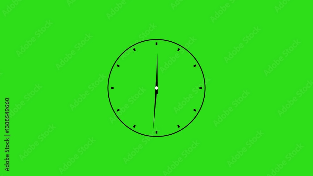 Poster abstract new analog clock icon animation.new clock abstract analog icon animation wall clock.