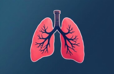  illustration of an isolated human organ. The lungs as a separate part of the human body from the respiratory system.