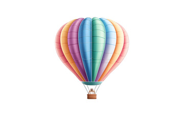 Colorful Hot Air Balloon Illustration On Isolated Black Background PNG
