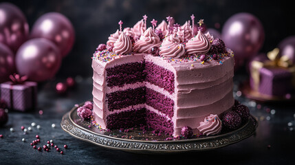 Elegant Purple Cake #7