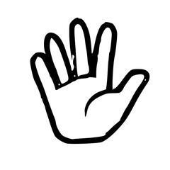 Obraz premium Hand Drawn Open Hand Gesture