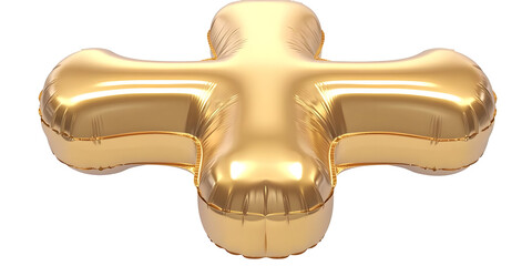 Gold Shiny Cross Illustration Isolated Against Black Background