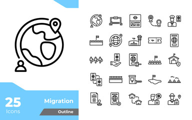 Migration Outline Icons