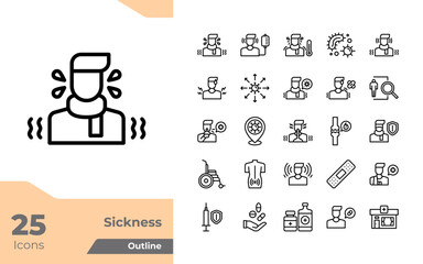 Sickness Outline Icons