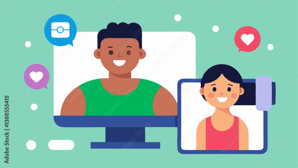 Aufkleber personal updates a user receiving a video call from a friendly ai fitness coach who updates them on 