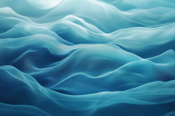 Obraz premium Smooth Flowing Fabric Waves in Soft Blue Tones for Background Design