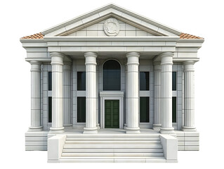 Fototapeta premium Isolated 3D Illustration of Classic Architecture Building with White Columns