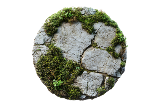 Circle cutaway floor of a terrain isolated on transparent background
