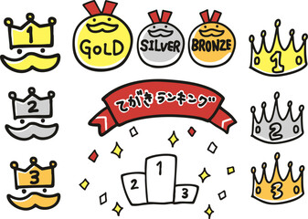 手描きのランキングアイコンセット