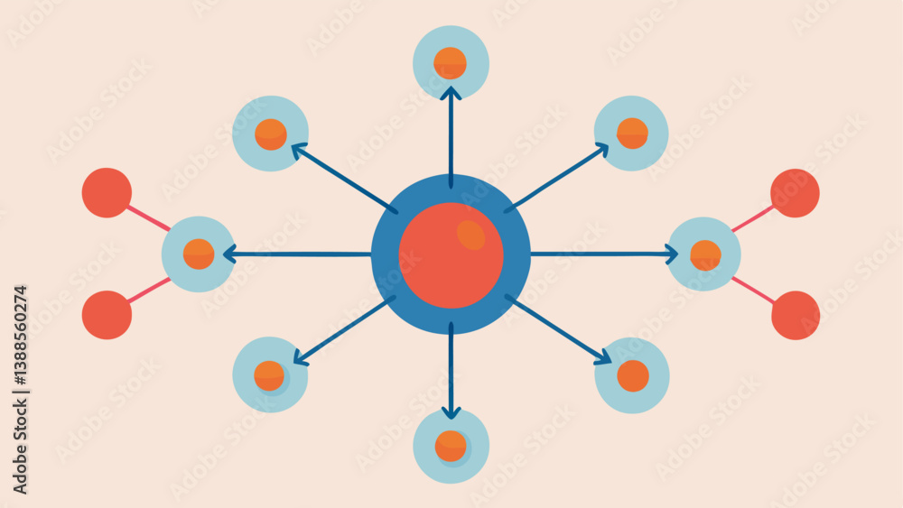 Poster nano network visualize a web of interconnected nanoparticles working together beneath the skin to de