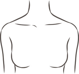 裸の女性のバストアップイラスト