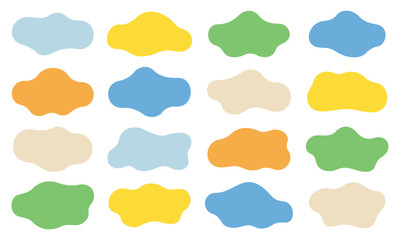 流体シェイプ　フレーム　セット　イラスト　ベクター　バリエーション　飾り　枠　ふにゃふにゃ　囲み