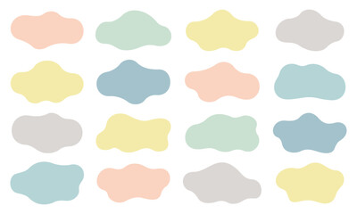 流体シェイプ　フレーム　セット　イラスト　ベクター　バリエーション　飾り　枠　ふにゃふにゃ　囲み