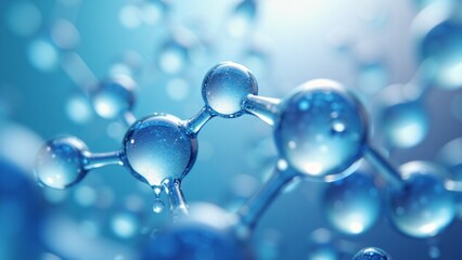 Abstract Molecular Structure, Blue Scientific Concept