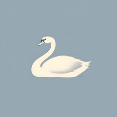 Fototapeta premium Elegant Swan on a Pastel Background