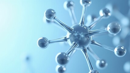 Abstract Molecule Structure On Blue Background
