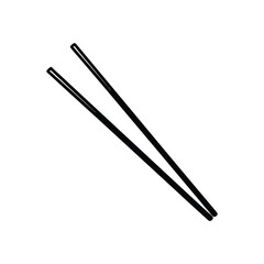  Long chopsticks silhouette vector illustration