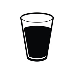 Water glass silhouette vector illustration