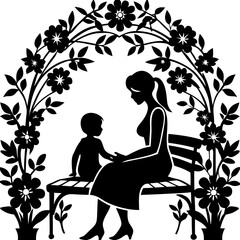 Mother and Child Forehead Silhouette