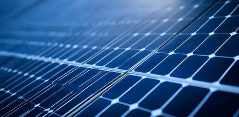 Close-up of solar panels demonstrating renewable energy technology and efficiency in harnessing sunlight for sustainable power.